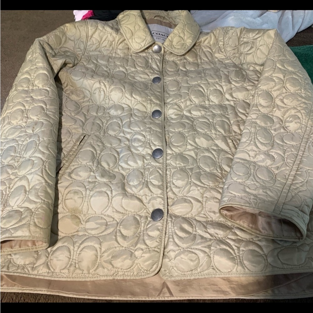 Coach Women's Quilted Cream Jacket
